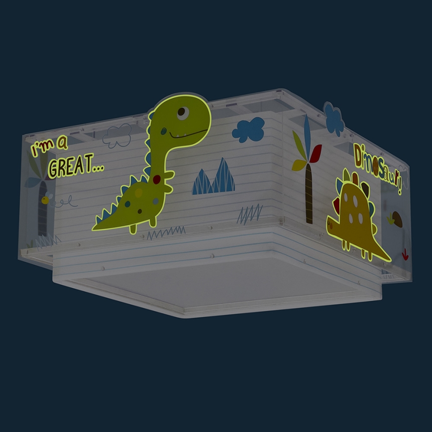 Dalber 73456 - Iluminação de teto de criança DINOS 2xE27/60W/230V