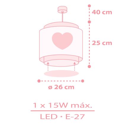 Dalber 76012S - Candelabro de criança BABY DREAMS 1xE27/15W/230V rosa