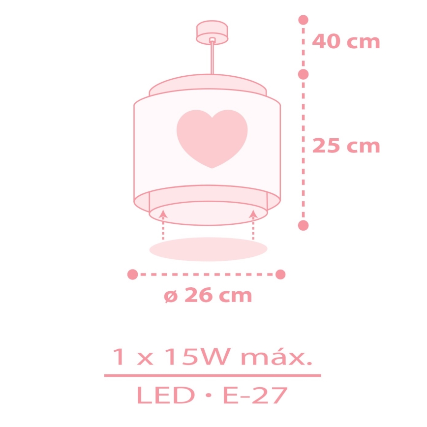 Dalber 76012S - Candelabro de criança BABY DREAMS 1xE27/15W/230V rosa