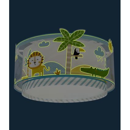 Dalber 76116 - Iluminação de teto de criança JUNGLE 2xE27/15W/230V