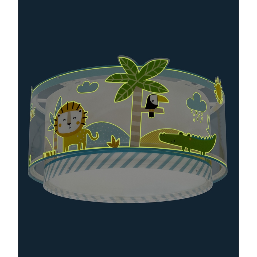 Dalber 76116 - Iluminação de teto de criança JUNGLE 2xE27/15W/230V