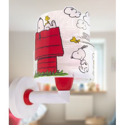 Dalber 76309 - Candeeiro de parede infantil SNOOPY 1xE27/15W/230V branco/vermelho