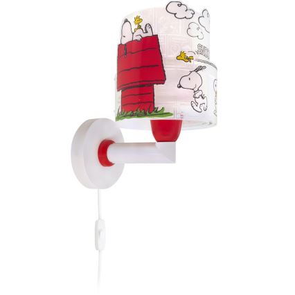 Dalber 76309 - Candeeiro de parede infantil SNOOPY 1xE27/15W/230V branco/vermelho