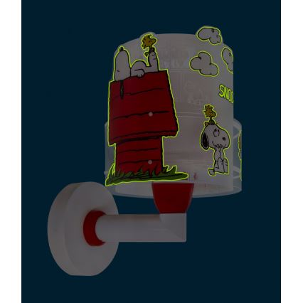 Dalber 76309 - Candeeiro de parede infantil SNOOPY 1xE27/15W/230V branco/vermelho