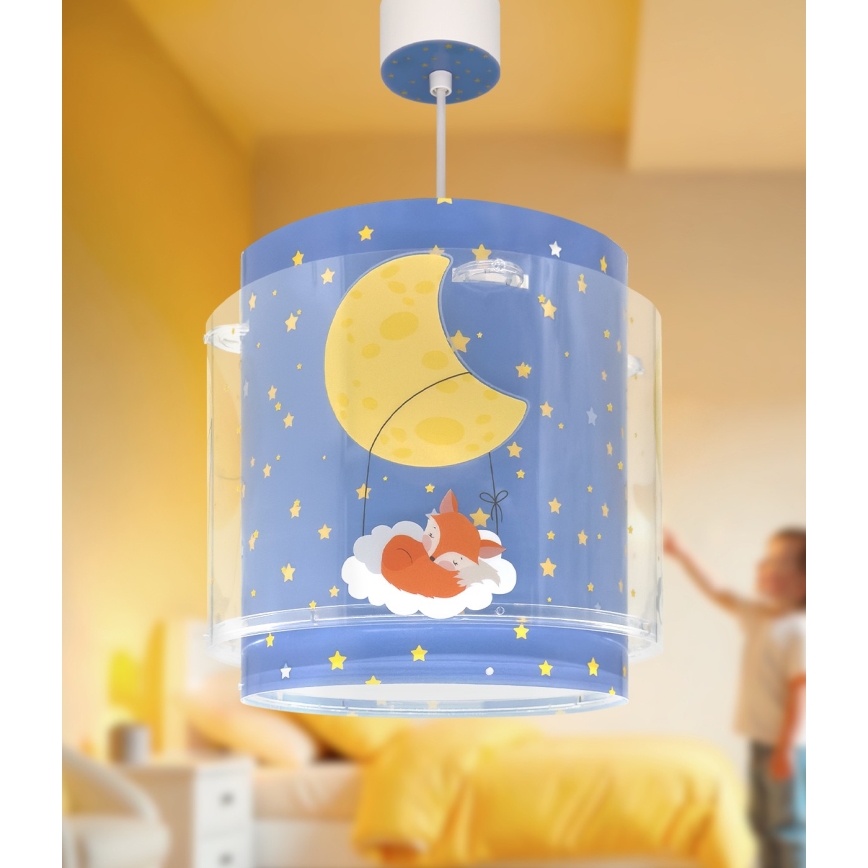 Dalber 76632 - Lustre infantil MOON DREAMS 1xE27/15W/230V azul