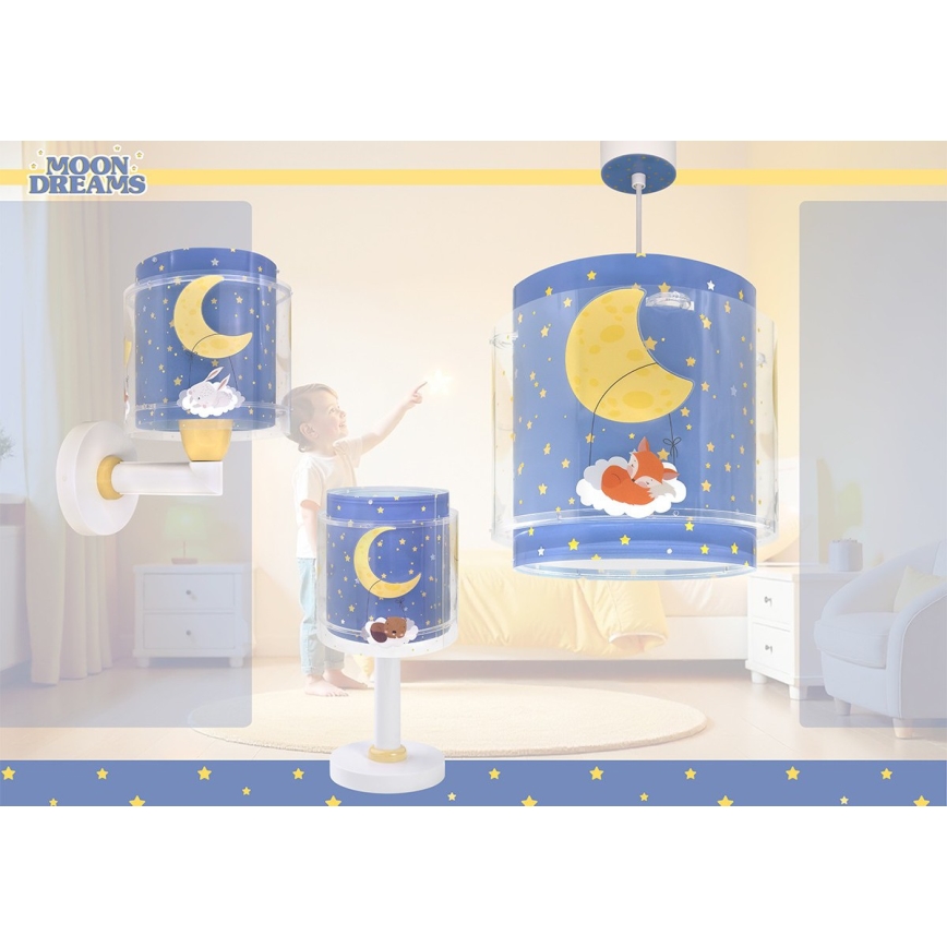 Dalber 76632 - Lustre infantil MOON DREAMS 1xE27/15W/230V azul