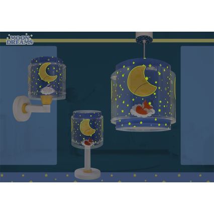 Dalber 76632 - Lustre infantil MOON DREAMS 1xE27/15W/230V azul