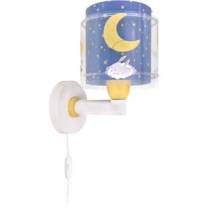 Dalber 76639 - Candeeiro de parede infantil MOON DREAMS 1xE27/15W/230V azul