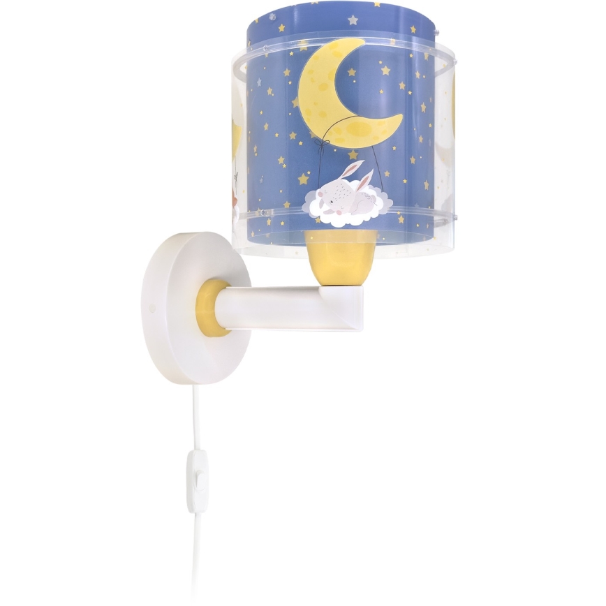 Dalber 76639 - Candeeiro de parede infantil MOON DREAMS 1xE27/15W/230V azul