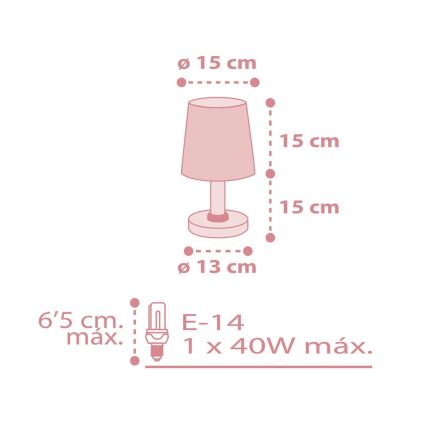Dalber 82211S - Candeeiro de criança STAR LIGHT 1xE14/40W/230V rosa
