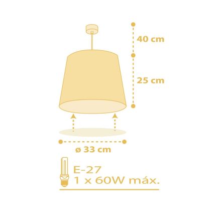 Dalber 82212A - Candelabro de criança STAR LIGHT 1xE27/60W/230V amarelo