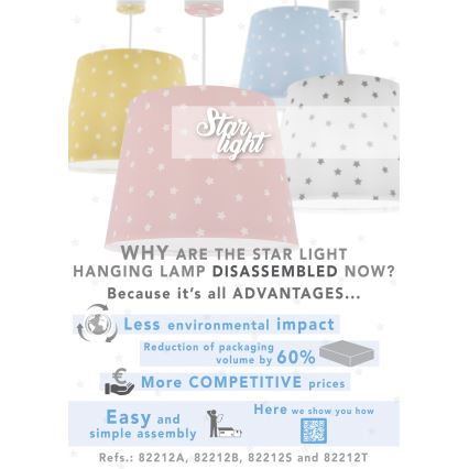 Dalber 82212A - Candelabro de criança STAR LIGHT 1xE27/60W/230V amarelo