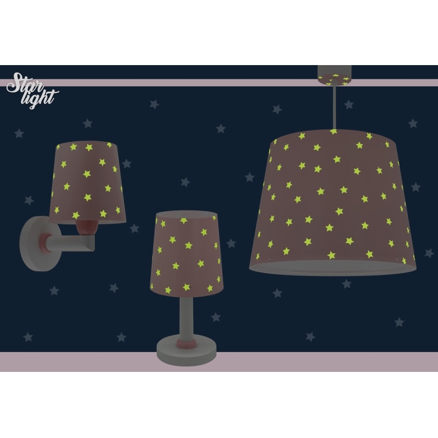 Dalber 82212S - Candelabro de criança STAR LIGHT 1xE27/60W/230V rosa