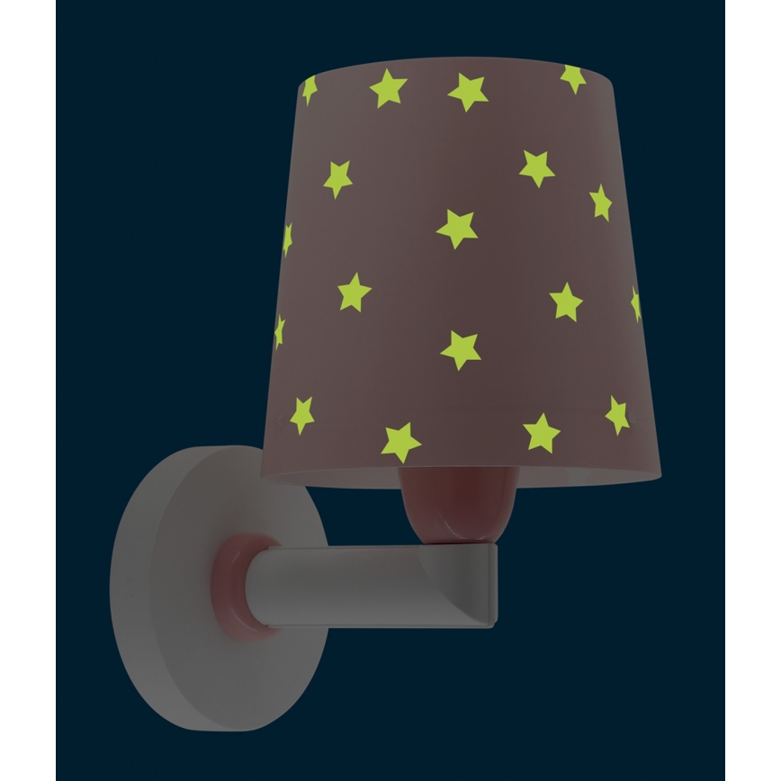 Dalber 82219S - Iluminação de parede de criança STAR LIGHT 1xE27/60W/230V rosa