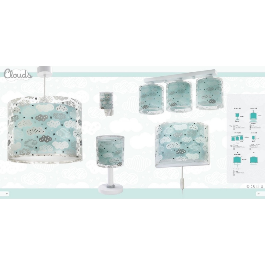 Dalber D-41411H - Lâmpada de criança CLOUDS 1xE14/40W/230V