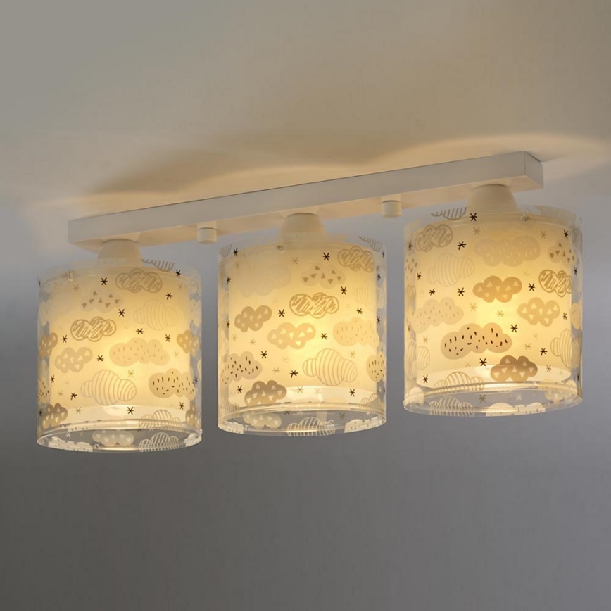 Dalber D-41413E - Luz de teto de criança CLOUDS 3xE27/60W/230V