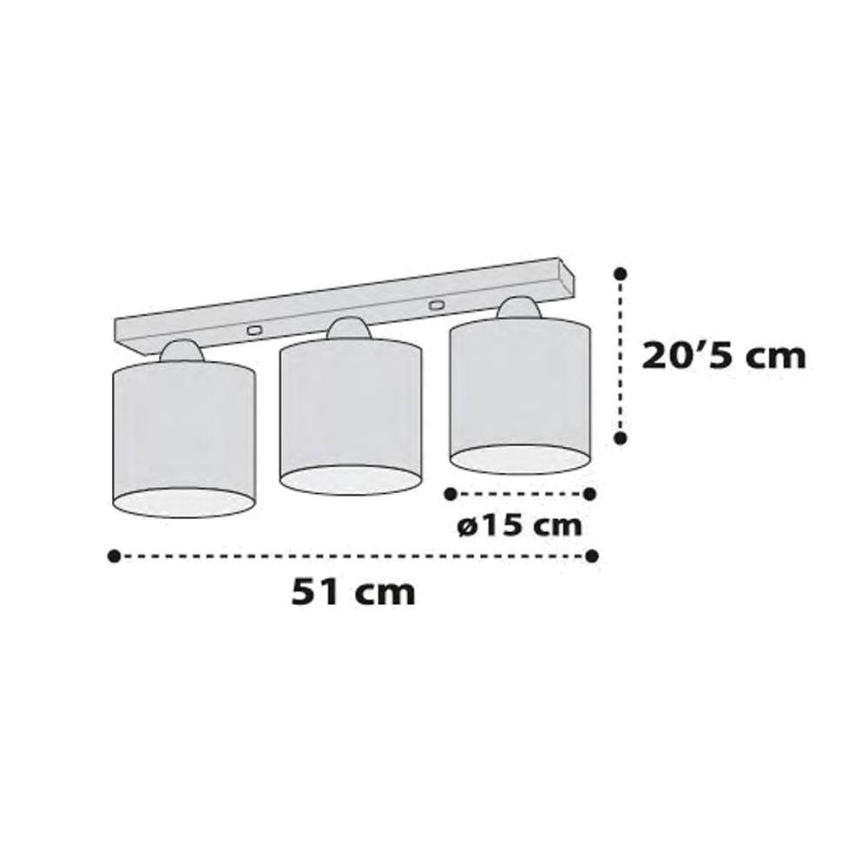 Dalber D-41413H - Luz de teto de criança CLOUDS 3xE27/60W/230V