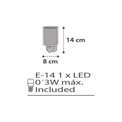 Dalber D-41415E - Lâmpada LED de tomada CLOUDS 1xE14/0,5W/230V