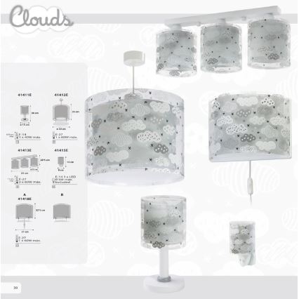 Dalber D-41415E - Lâmpada LED de tomada CLOUDS 1xE14/0,5W/230V