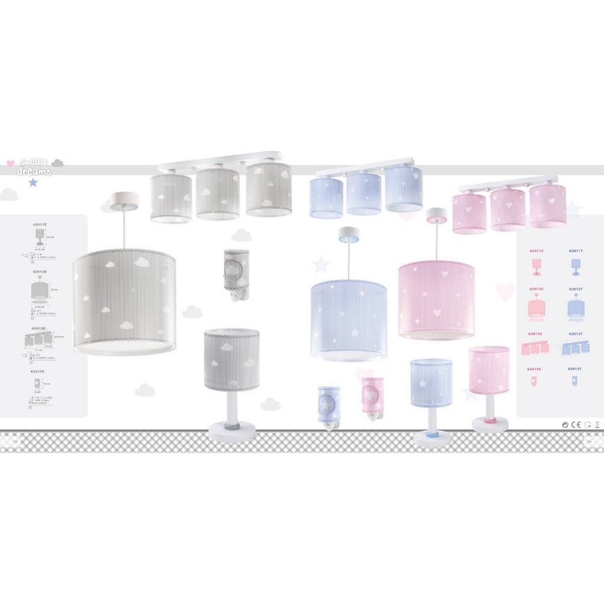 Dalber D-62012E - Candelabro de criança SWEET DREAM 1xE27/60W/230V
