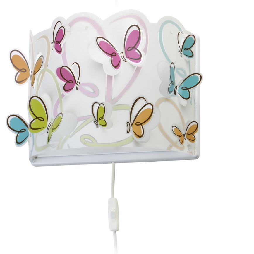 Dalber D-62148 - Luz de parede de criança BORBOLETA 1xE27/60W/230V