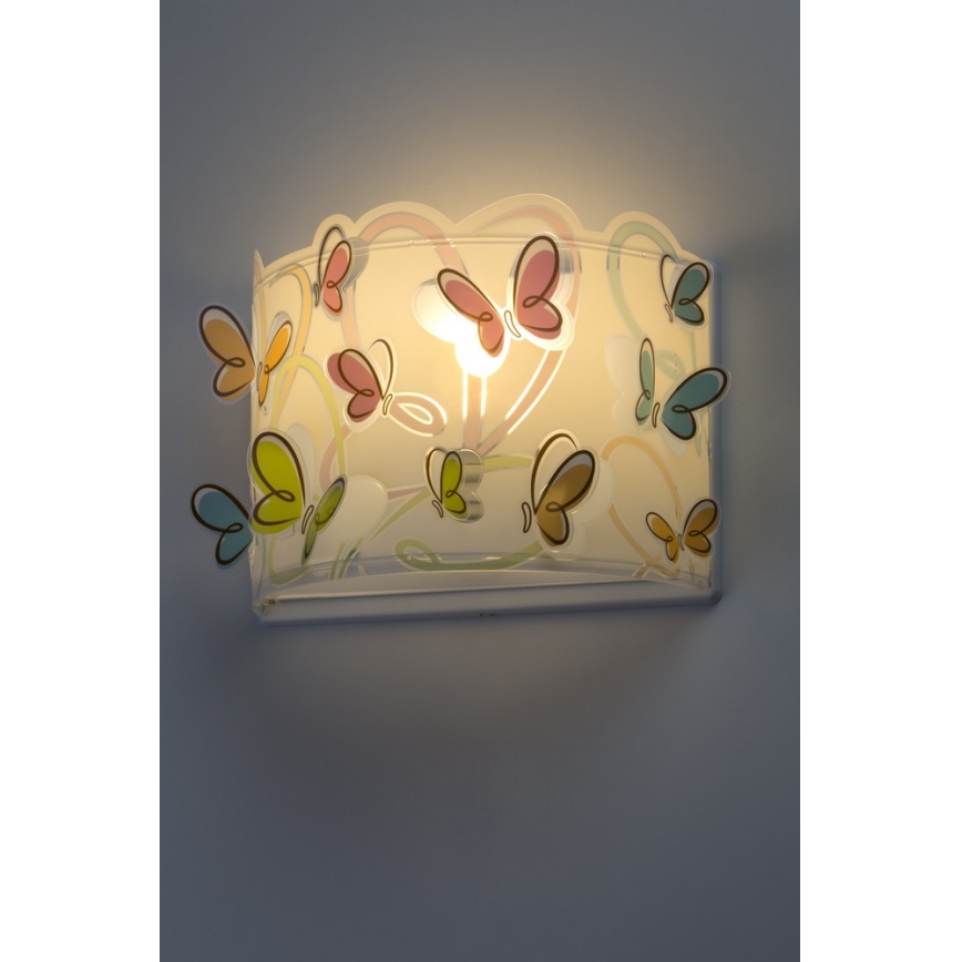 Dalber D-62148 - Luz de parede de criança BORBOLETA 1xE27/60W/230V