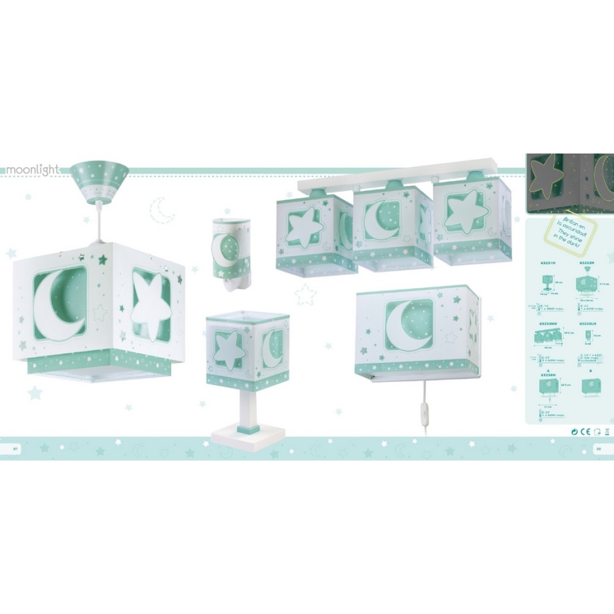 Dalber D-63231H - Lâmpada de criança MOONLIGHT 1xE14/40W/230V