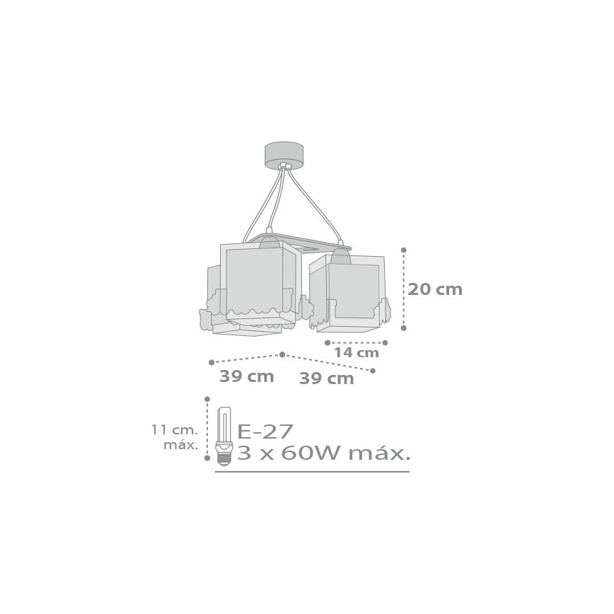 Dalber D-63534 - Candeeiro de criança TRAIN 3xE27/60W/230V
