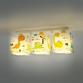 Dalber D-73453 - Luz de teto de criança DINOS 3xE27/60W/230V