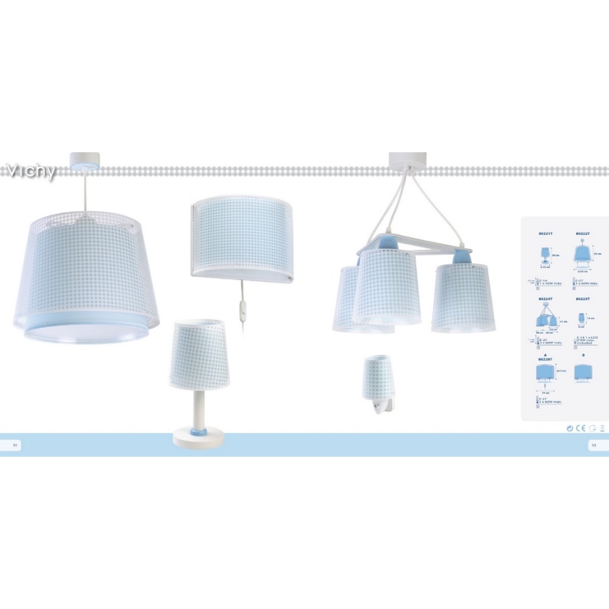 Dalber D-80221T - Lâmpada de criança VICHY 1xE14/40W/230V