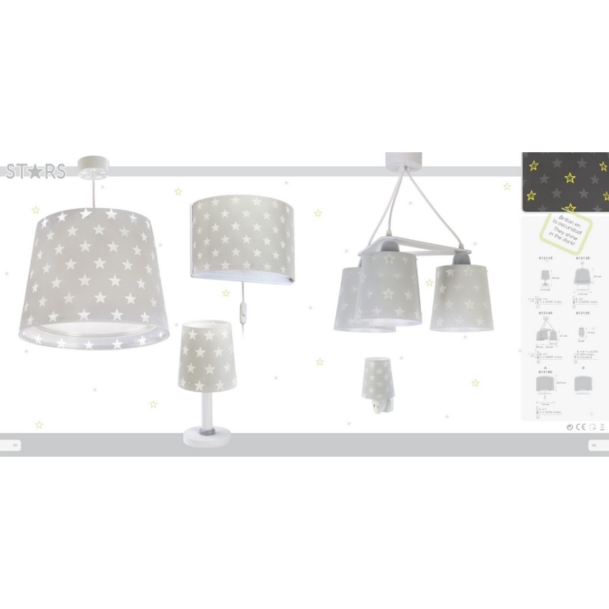 Dalber D-81218E - Luz de parede de criança STARS 1xE27/60W/230V