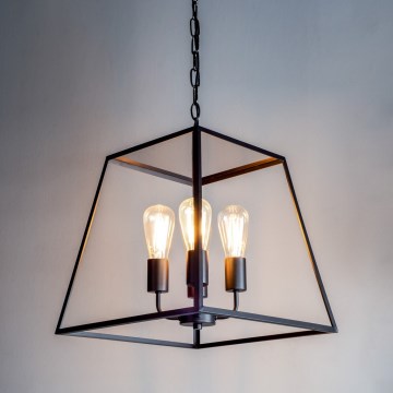 Där Lighting ACA8622 - Lustre com corrente ACADEMY 4xE27/60W/230V preto