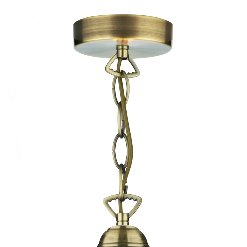 Där Lighting ARD866 - Lustre suspenso em corrente ARDECHE 1xE27/60W/230V latão/castanho fumado
