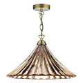 Där Lighting ARD866 - Lustre suspenso em corrente ARDECHE 1xE27/60W/230V latão/castanho fumado