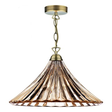 Där Lighting ARD866 - Lustre suspenso em corrente ARDECHE 1xE27/60W/230V latão/castanho fumado