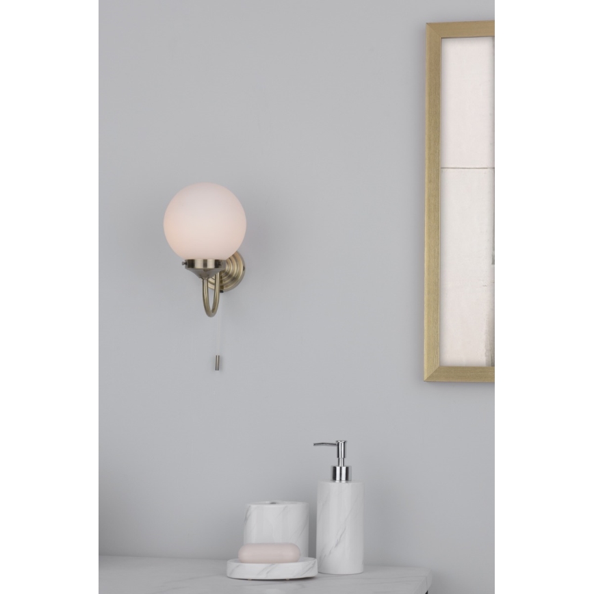 Där Lighting BAR0775 - Aplique de parede para casa de banho BARCLAY 1xE14/40W/230V IP44 latão