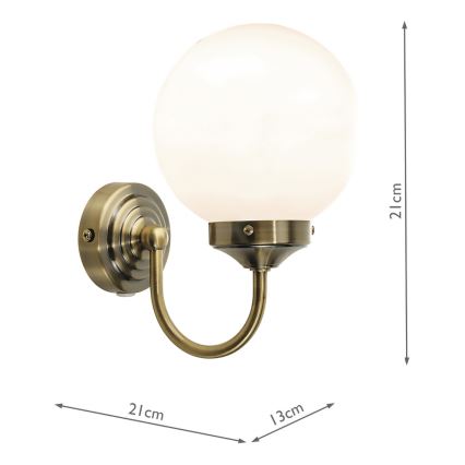 Där Lighting BAR0775 - Aplique de parede para casa de banho BARCLAY 1xE14/40W/230V IP44 latão