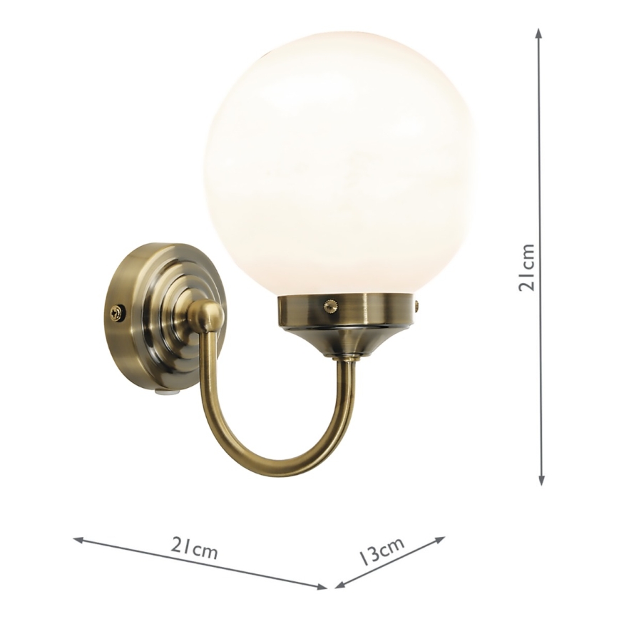 Där Lighting BAR0775 - Aplique de parede para casa de banho BARCLAY 1xE14/40W/230V IP44 latão