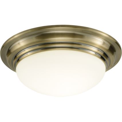 Där Lighting BAR5075 - Candeeiro de tecto para casa de banho BARCLAY, 1xE27/60W/230V, diâmetro 38 cm, acabamento em latão