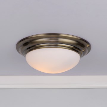 Där Lighting BAR5275 - Plafon para casa de banho BARCLAY 1xE27/60W/230V Ø 31 cm latão