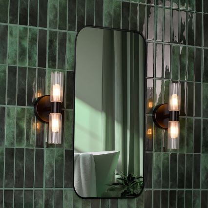 Där Lighting BOL0922 - Aplique de parede para casa de banho BOLTON 2xG9/5W/230V IP44 preto