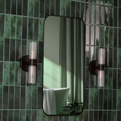 Där Lighting BOL0922 - Aplique de parede para casa de banho BOLTON 2xG9/5W/230V IP44 preto