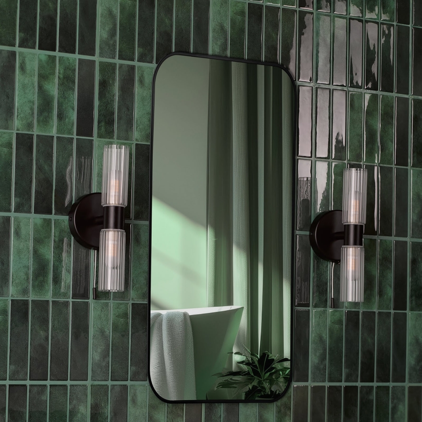 Där Lighting BOL0922 - Aplique de parede para casa de banho BOLTON 2xG9/5W/230V IP44 preto