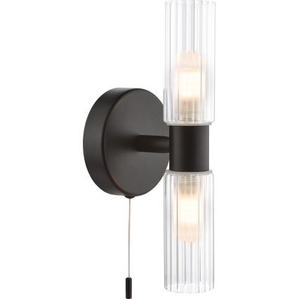 Där Lighting BOL0922 - Aplique de parede para casa de banho BOLTON 2xG9/5W/230V IP44 preto