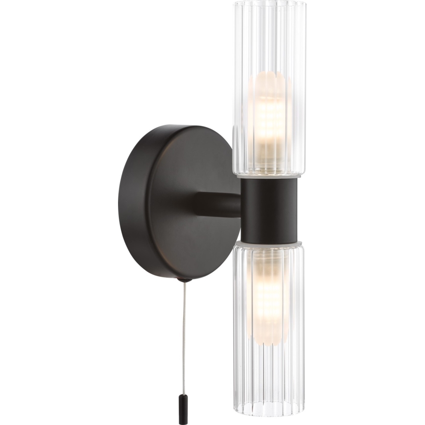 Där Lighting BOL0922 - Aplique de parede para casa de banho BOLTON 2xG9/5W/230V IP44 preto
