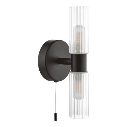 Där Lighting BOL0922 - Aplique de parede para casa de banho BOLTON 2xG9/5W/230V IP44 preto