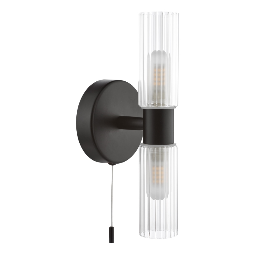 Där Lighting BOL0922 - Aplique de parede para casa de banho BOLTON 2xG9/5W/230V IP44 preto