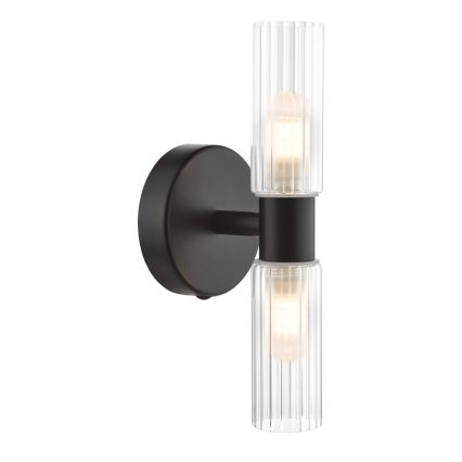 Där Lighting BOL0922 - Aplique de parede para casa de banho BOLTON 2xG9/5W/230V IP44 preto
