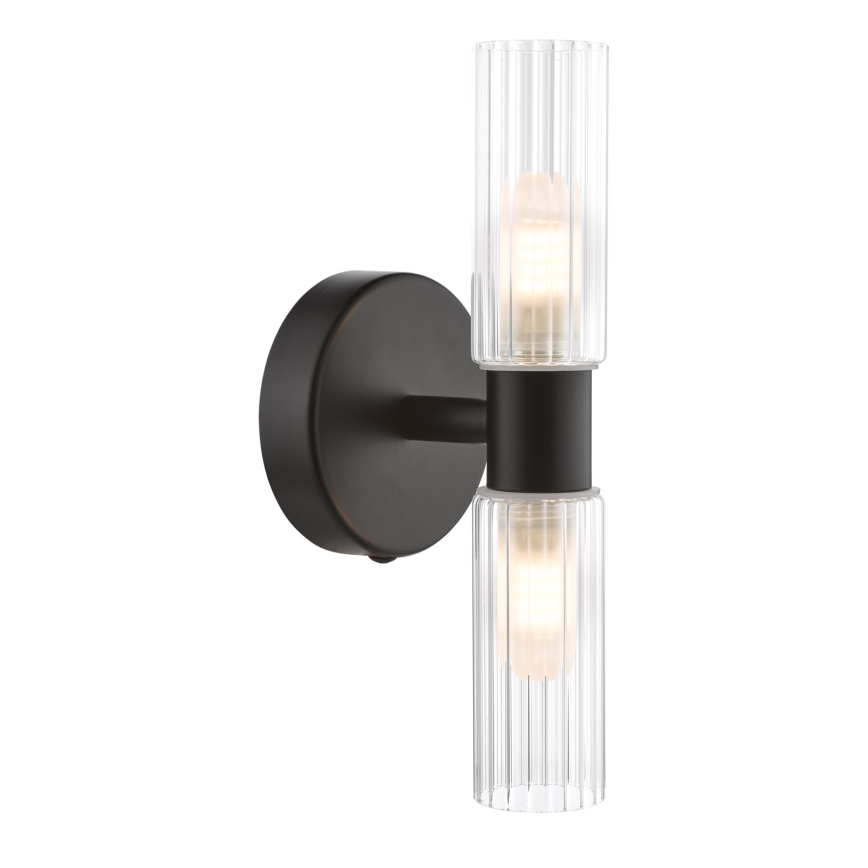 Där Lighting BOL0922 - Aplique de parede para casa de banho BOLTON 2xG9/5W/230V IP44 preto