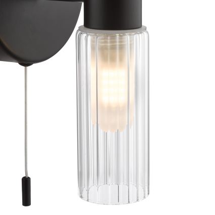 Där Lighting BOL0922 - Aplique de parede para casa de banho BOLTON 2xG9/5W/230V IP44 preto